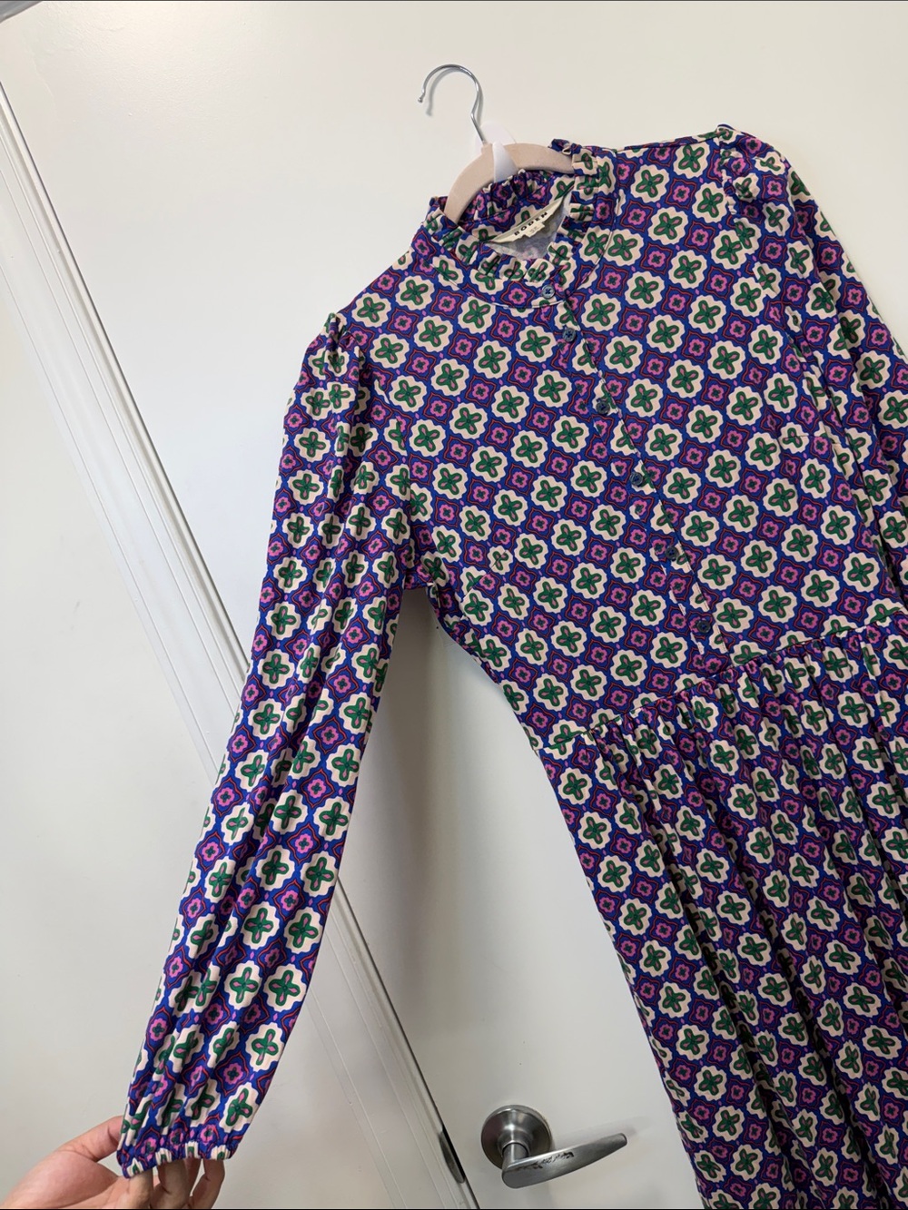 BODEN BLUE WILLOW TIERED JERSEY DRESS! - Picture 5 of 13